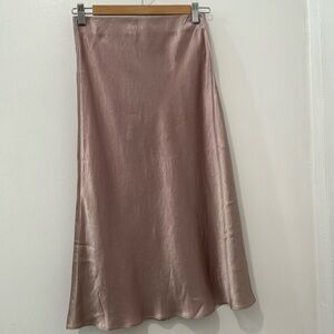 Babaton Slip Satin Midi Skirt blush lavender